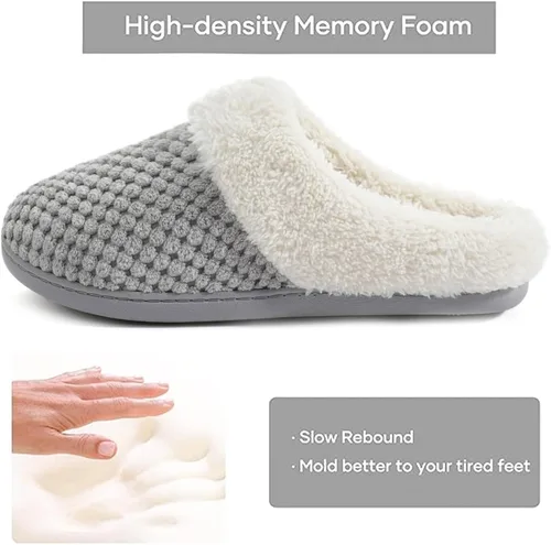 Miniatura 3 de ULTRAIDEAS - Pantuflas de lana y vellón, cómodas para mujer, espuma viscoelástica, de meter, para interiores y exteriores