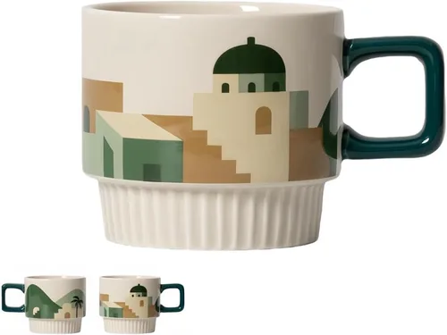 Miniatura 9 de Morandi - Tazas de café de cerámica de 11 onzas, tazas de café vintage con asa, taza de café novedosa para Navidad, regalos de cumpleaños, regalos