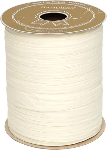 Miniatura 10 de Cinta de rafia para envoltura de regalos, cordel de papel de embalaje, cinta de manualidades hilo de rafia para crochet - 1/4 pulgadas de ancho, 100