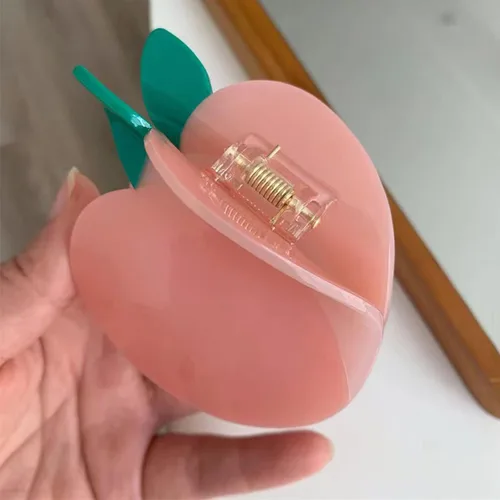 Miniatura 4 de Pinzas de garra de manzana, pinzas de pelo de melocotón jugoso, pinzas de pelo de frutas, pinzas de pelo de acetato para mujeres, pinzas pequeñas