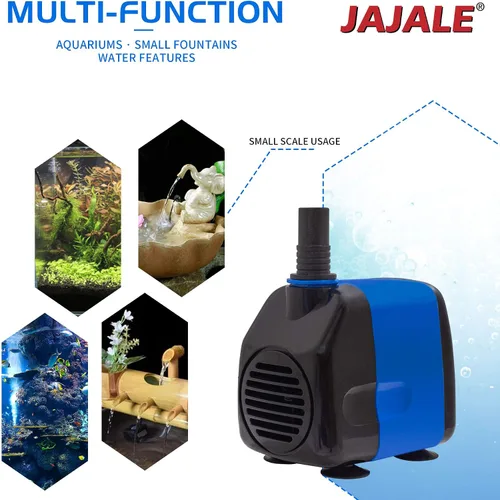 Miniatura 6 de Bomba de agua sumergible de 265 GPH ultra silenciosa para estanque, acuario, pecera, fuente, hidroponía, paquete de 2 Azul; paquete de 2