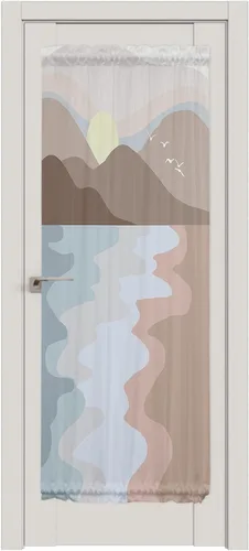 Miniatura 2 de LooPoP Cortinas de puerta para ventana de puerta, 2 paneles de paisaje, puesta de sol, montaña, 54 x 72 pulgadas, opacas, francesas, aislamiento