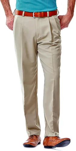 Haggar Pantalón plisado frontal para hombre, con cintura expandible, para hombre, tallas regulares y grandes y altas, grafitodelicia de la