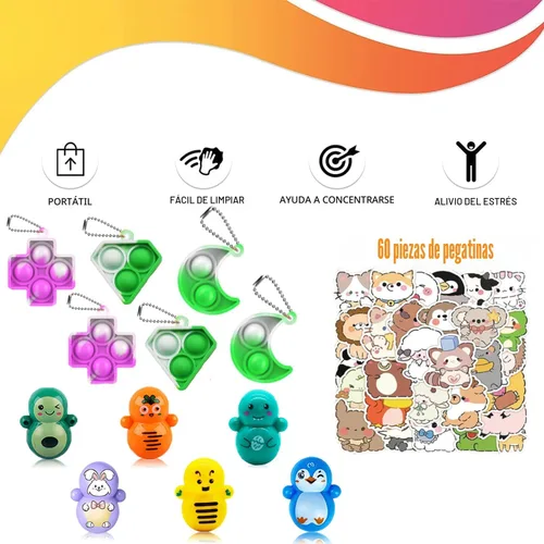 Miniatura 3 de Pebatoor 128 piezas de recuerdos de fiesta para niños de 4 a 8 años, juguetes para ansiedad a granel, rellenos de bolsas de golosinas de piñata