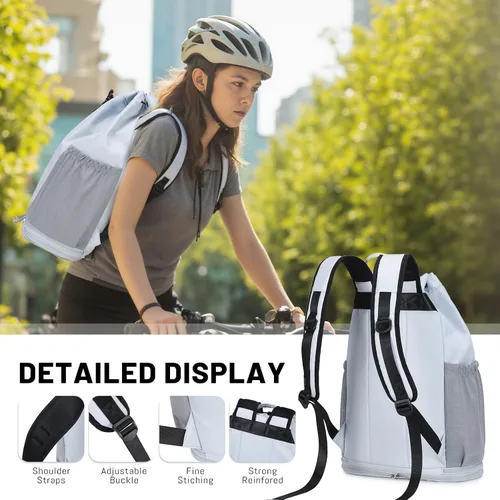 Miniatura 5 de mygreen Mochila con cordón para gimnasio con compartimento para zapatos