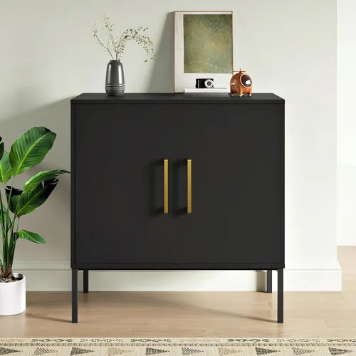 Miniatura 4 de LYNSOM Armario de almacenamiento con puertas y estantes, gabinete de oficina independiente, aparador de madera moderno para cocina, sala de estar