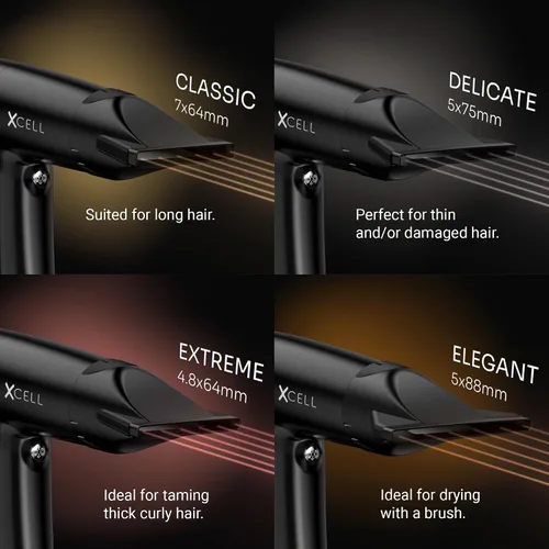 Miniatura 5 de GAMMA+ XCell Professional Ultra-Lightweight Hair Dryer Digital Motor Ionic Technology Whisper Quiet 12 Heat/Speeds Negro mate