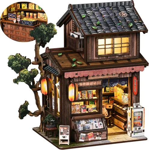 Miniatura 18 de ISSEVE Kit de Rincón de Libros, Rompecabezas de Madera 3D DIY Casa de Muñecas Booknook para Adultos, Kit de Casa en Miniatura Diminuta Decoración