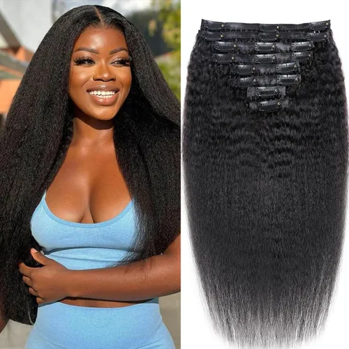 Miniatura 26 de Extensiones de cabello con clip de 12 pulgadas, rizado birmano, negro natural, extensiones de cabello con clip rizado birmano, cabello humano real