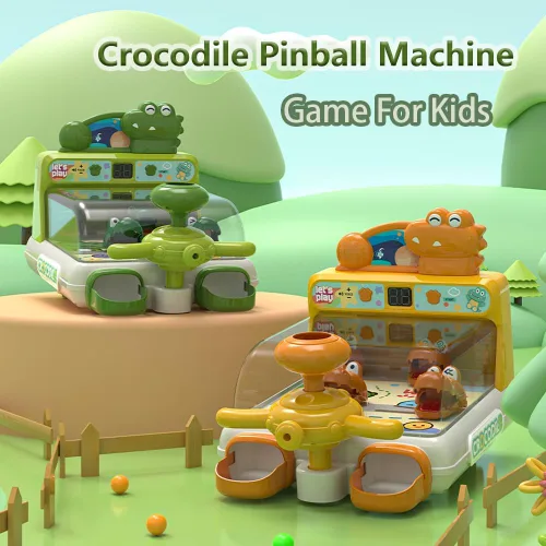Miniatura 2 de Juego de Pinball de Dinosaurio y Cocodrilo, Juego de Mesa Interactivo Electrónico para Niños, Juegos de Mesa para Niños Pequeños de 3 a 5 Años