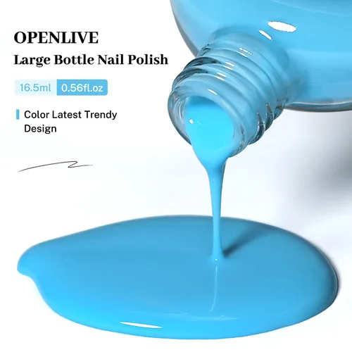 Miniatura 7 de OpenLive 16.5ml Gel Jelly Baby Blue Esmalte de uñas de gran volumen de secado rápido, brillo de larga duración, arte de uñas para uñas de manos