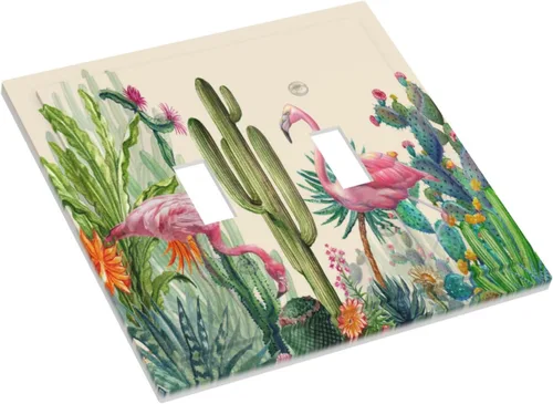 Miniatura 394 de Cubiertas de placa de pared de 3 gang con interruptor de luz de triple palanca, en negro y dorado con esplendor de oro rosa, estampado floral