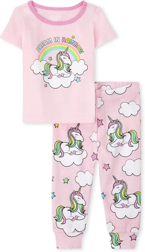 Miniatura 14 de The Children's Place Conjunto de pijama de 2 piezas de camiseta de manga corta y pantalones de ajuste cómodo, 100% algodón, para bebés y niños