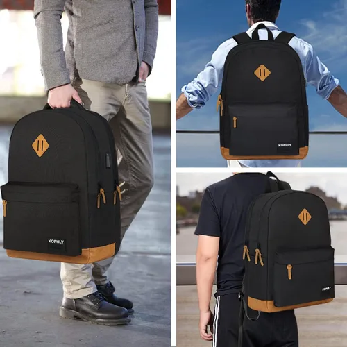 Miniatura 7 de Mochila grande para portátil de mano para viajes, Set negro, Mochilas Daypack