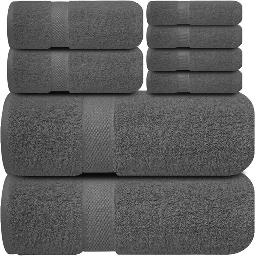 Miniatura 38 de Infinitee Xclusives Toallas de lujo para la ducha [13 x 13] – 100% algodón [paquete de 12], toallas faciales suaves y absorbentes para baño, Gris