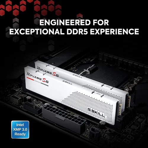 Miniatura 2 de G.SKILL Ripjaws Serie S5 DDR5 RAM (Intel XMP 3.0) 32GB (2x16GB) 6000MT/s CL30-40-40-96 1.35V Memoria de computadora de escritorio U-DIMM - Blanco