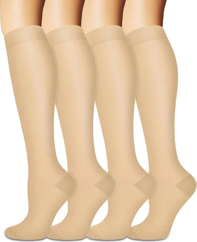 Miniatura 30 de Calcetines de compresión para mujeres y hombres circulación (3 pares) son el mejor apoyo para correr, atletismo, ciclismo, senderismo 01 Negro