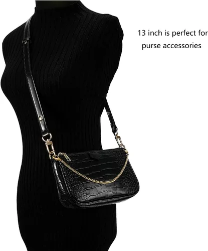 Miniatura 7 de Yichain Mini Linda Correa de Cadena de Bolso de Repuesto Accesorios de Bolso Cruzado Correa de Hombro de Bolso Adornos (Oro Claro, 33 cm)