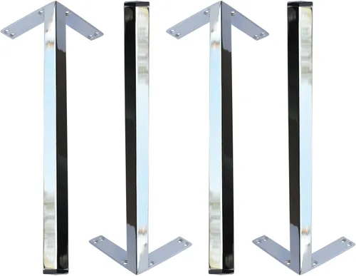 Miniatura 8 de Juego de 2 patas rectangulares de acero inoxidable de 16 pulgadas, patas de mesa de centro de metal resistente, patas de mesa de café, patas de mesa