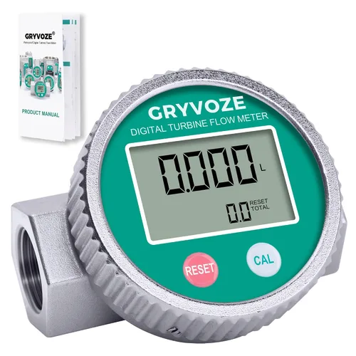 Miniatura 12 de Medidor de flujo resistente a la corrosión impermeable de 1 pulgada con revestimiento de PTFE, medidor de flujo digital NPT en línea de 2.4 a 26.4