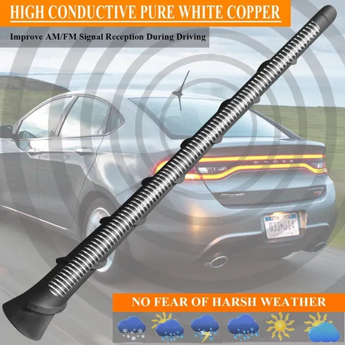 Miniatura 6 de Antena de goma flexible de 8 pulgadas para Dodge Journey (2010-2020)