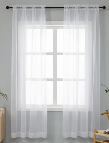 Miniatura 10 de WPM - Cortinas traslúcidas de gasa transparente con bolsillo para barra, 2 paneles de cortinas traslúcidas para dormitorio, cocina, sala de estar