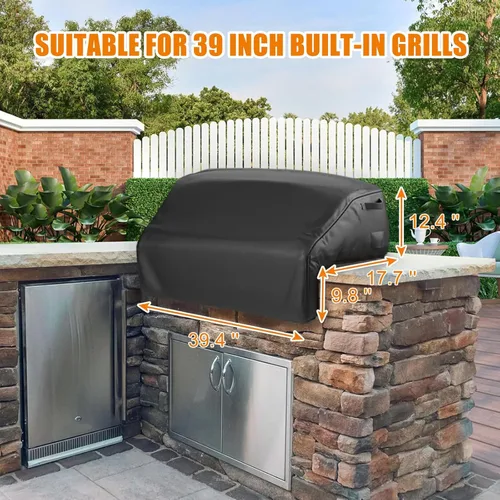 Miniatura 2 de Grisun Cubierta de Parrilla Integrada para Parrillas de Gas Integradas Weber y KitchenAid de 39 pulgadas, Cubierta de Cabezal de Parrilla y Cocina
