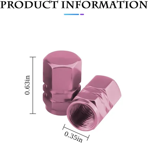 Miniatura 2 de Fekey&JF 16 tapones para válvulas de neumáticos de automóvil, impermeables, herméticas, universales, para automóviles, bicicletas, camiones, Rosa