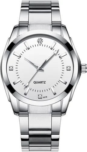Miniatura 3 de Pareja relojes hombres y mujeres oro plata acero inoxidable reloj moda él y ella relojes conjunto