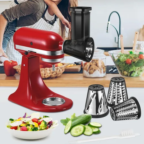 Miniatura 2 de Accesorios para trituradora KitchenAid para batidora de pie KitchenAid, rallador de queso, picador de verduras, ensalada, rallador de tirador