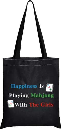 JXGZSO La felicidad del bolso de compras de Mahjong está jugando al bolso del juego de mesa de Mahjong para el jugador afortunado de Mahjong