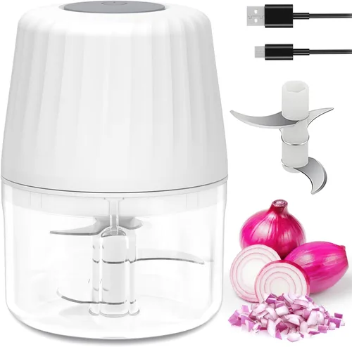 Miniatura 11 de Mini procesador de alimentos inalámbrico con múltiples 3 cuencos (13.5 fl oz+8.5 fl oz+3.4 fl oz) y 6+3+2 cuchillas, picadora de ajo, picadora