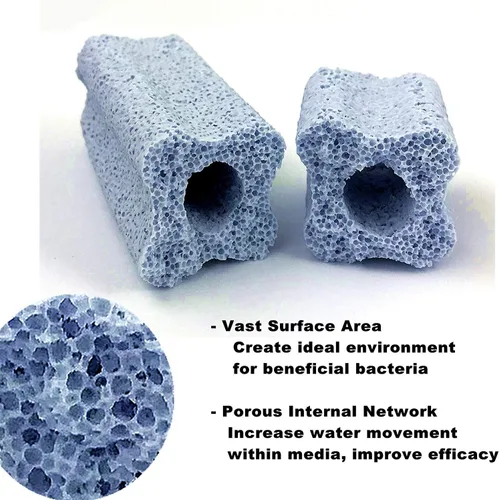 Miniatura 2 de Medios de filtro biológico de cerámica, amplia superficie para recipiente de sumidero de acuario (1 caja/24 piezas)
