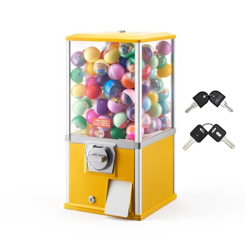 VEVOR Máquina de chicle, dispensador de máquina expendedora de dulces de 21 pulgadas, máquinas expendedoras de 25 centavos para centros comerciales,
