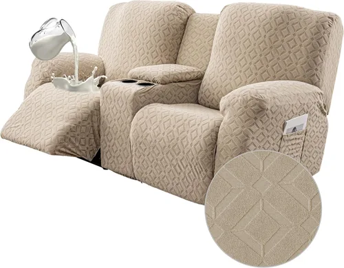 Miniatura 18 de Gennia Funda Impermeable para Sofá Reclinable, Fundas Elásticas para Sofá Reclinable con Bolsillos, Fundas Lavables para Sillón Reclinable Lazy Boy