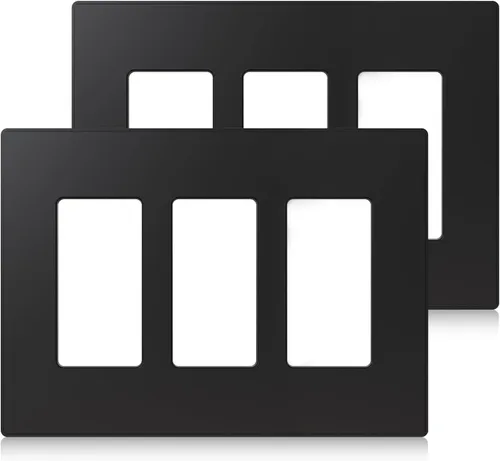 Miniatura 16 de ELEGRP Placas decorativas de pared de 3 segmentos sin tornillos, cubierta de placa frontal termoplástica irrompible para interruptor de toma