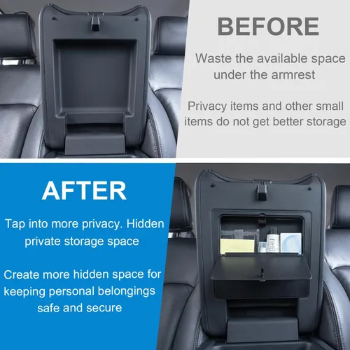 Miniatura 3 de PIMCAR Organizador oculto de consola central para Honda Pilot 2023-2025, 2024-2026 Honda Ridgeline/Passport Caja de almacenamiento oculta