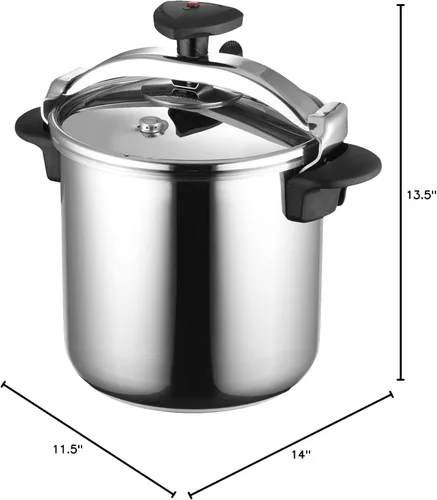 Miniatura 10 de MAGEFESA Star - Olla a presión de acero inoxidable de 14.8 cuartos de galón, funciona en todas las estufas (compatible con inducción), bloqueo