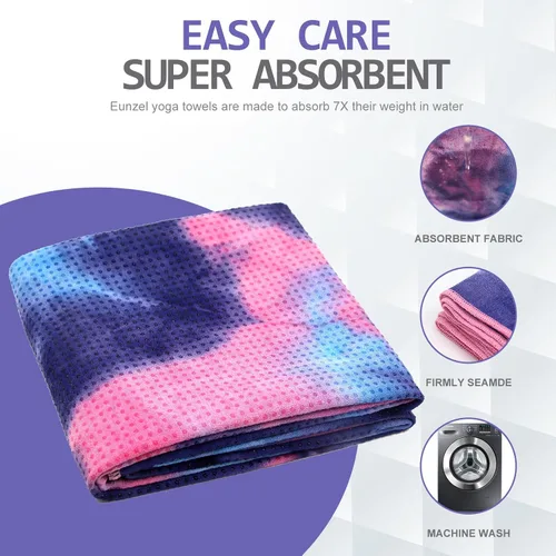 Miniatura 5 de Eunzel Toalla de yoga caliente – Toalla de microfibra antideslizante para esterilla de yoga con punto de agarre absorbente de sudor, toalla
