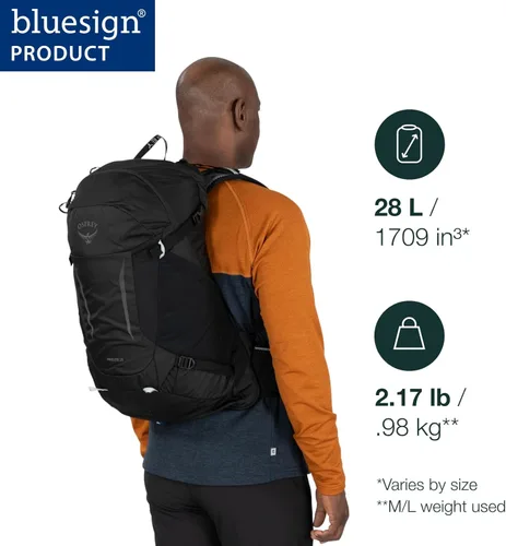 Miniatura 2 de Osprey Hikelite - Mochila de senderismo ligera de 28 litros, mochila de viaje duradera con cubierta para lluvia para hombres y mujeres