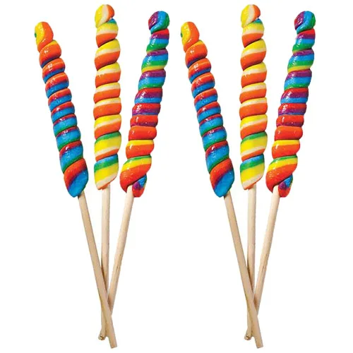 Miniatura 4 de The Dreidel Company Lollipop Jumbo Rainbow Twist Swirl sabor a fruta mixta, envueltas individualmente, 0.99 oz por paleta, 10 pulgadas (paquete de 6)