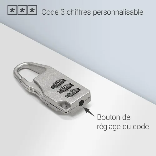 Miniatura 2 de Mini Combination Lock for Luggage Suitcase Backpack Suitcase 3 Digit Combination Security Security Padlock Zinc Alloy Silver