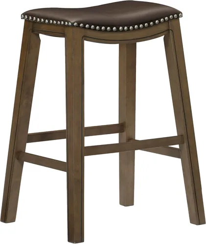 Miniatura 13 de Homelegance Ordway Taburete de Altura de Mostrador de Madera Maciza - Taburete de Cocina Saddle, Taburetes de Altura de Mostrador para Comedor, Negro