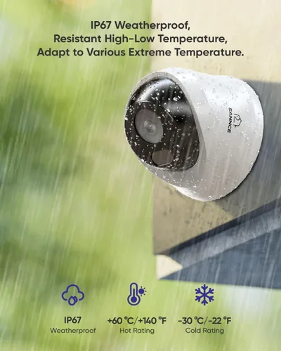 Miniatura 6 de SANNCE Cámara de seguridad 2K 3MP Super HD PoE Dome – Visión nocturna IR dual de 100 pies, detección de humanos y vehículos, IP67 resistente a