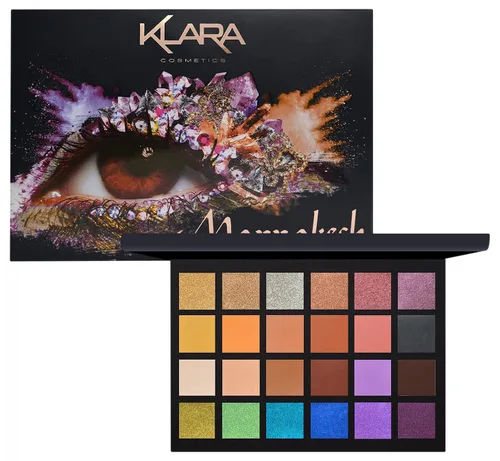 Miniatura 10 de Klara Cosmetics Paleta de 24 sombras de ojos – Paleta de sombra de ojos festiva de lujo, vibrante, intensa, a todo color, larga duración, mate, Abu