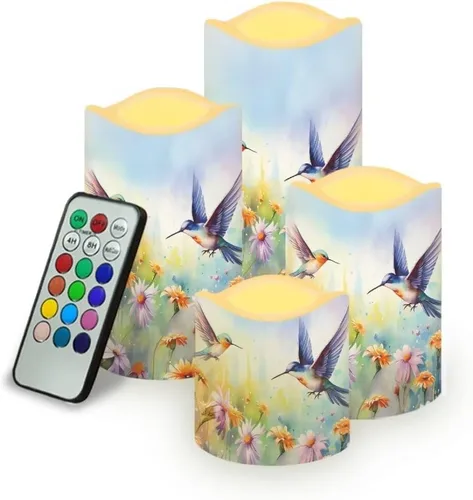 Miniatura 45 de Jeiento American Flag Flameless Candles 4 Pack 4th of July Home Decoration Flower American Flag LED Candles Battery Operated with Timer Remote