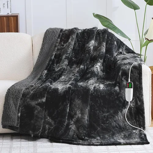 Miniatura 11 de greenoak Manta eléctrica con calefacción, manta térmica de piel sintética Sherpa para sofá cama, regalos cálidos de invierno para mujeres/ella