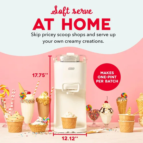 Miniatura 2 de Dash Máquina de helado suave Yogur congelado, sorbete y gelato – Máquina de helado de encimera para el hogar con tazón congelador, canal