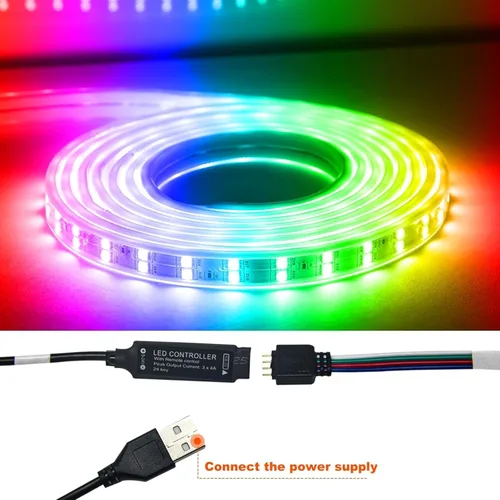 Miniatura 5 de CLIPOP Moderna mesita de noche, mesita de noche LED con 2 cajones de alto brillo, armario de mesita de noche con luz de control remoto, mesita