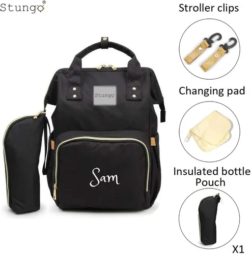 Miniatura 2 de Bolso de pañales grande personalizado Mochila de monograma de bolsa de pañales personalizada
